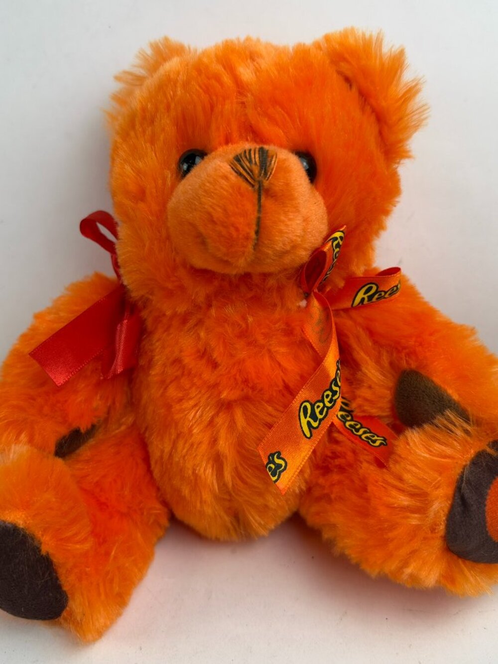 Hersheys Reeses 8" Orange Teddy Bear Plush Stuffed Animal AS IS DAMAGED Ripped